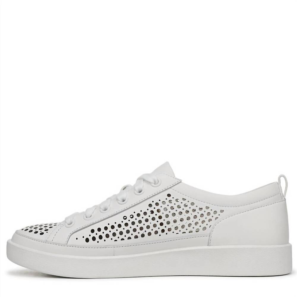 NEW VIONIC women's winny perforated lace up sneakers in white - Picture 3 of 4